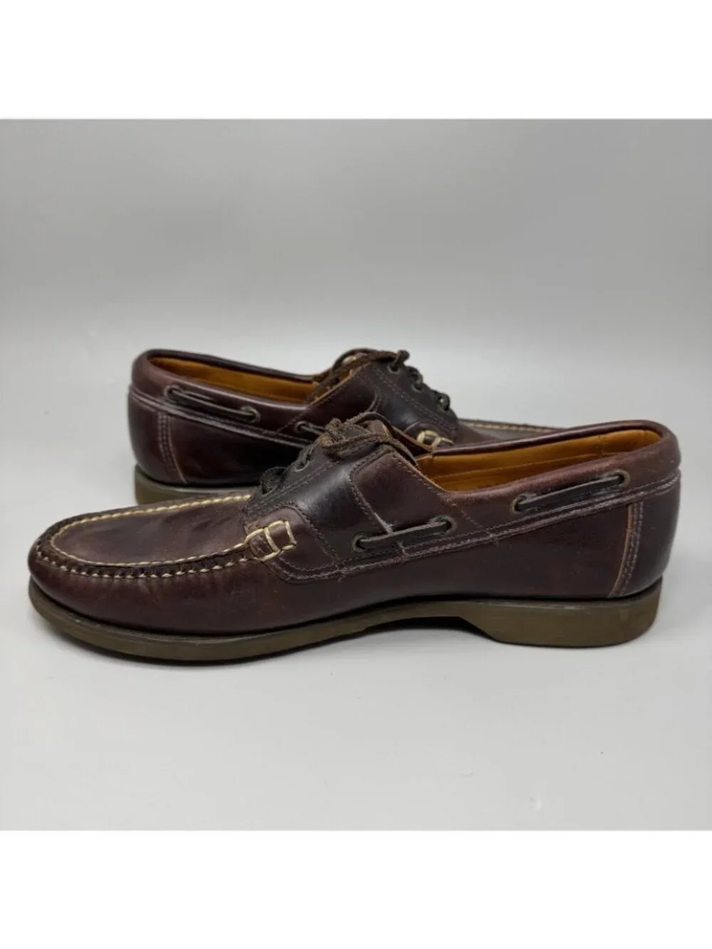 Allen Edmonds Mens Size 11D Dark Brown Leather Key Largo Boat Shoes